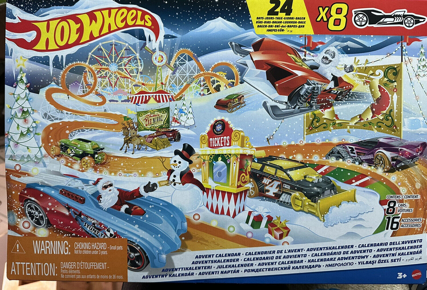 Hot Wheels Advent Calendar 24-Day Holiday Surprises with Cars & Accessories