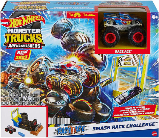 Hot Wheels Monster Trucks Arena Smashers Race Ace Smash Race
