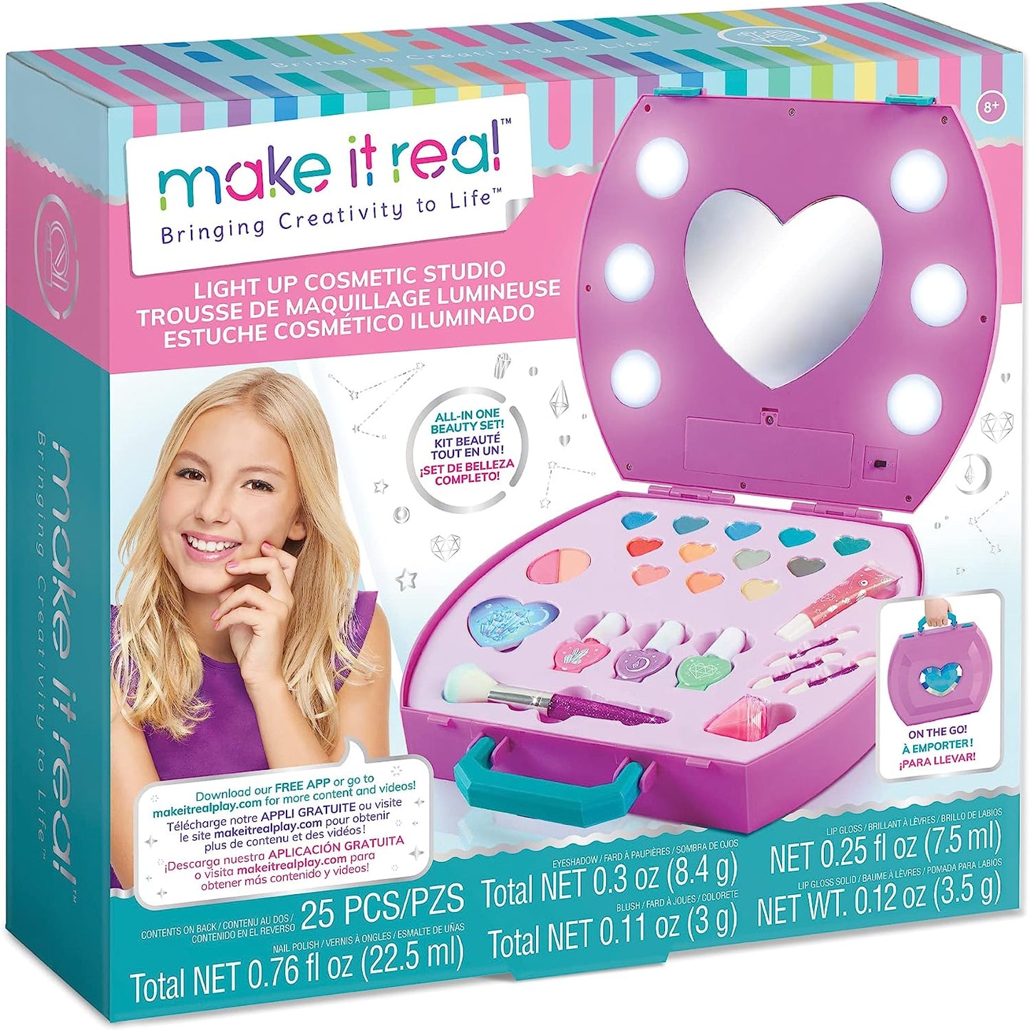 Make It Real Light-Up Makeup Set for Kids Including Vanity Mirror with Lights