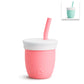 Munchkin® C’est Silicone! Open Training Cup with Straw for Babies and Toddlers 6 Months+, 4 Ounce, Coral