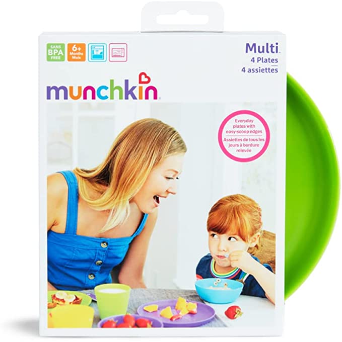 Munchkin Children's Plate Set BPA Free, Microwave and Dishwasher Safe