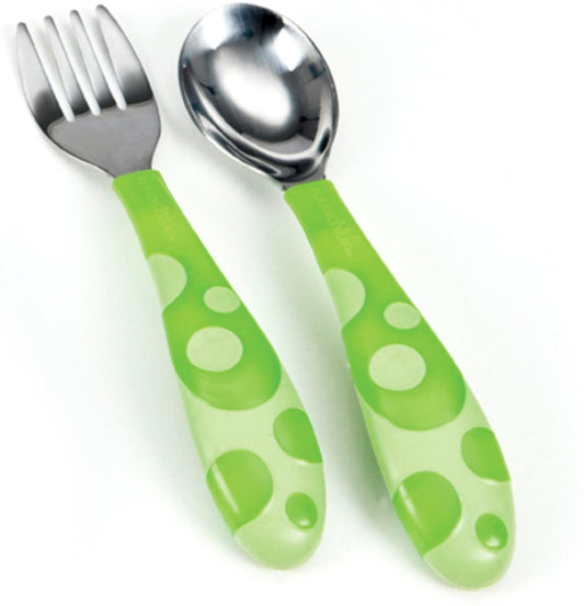 Munchkin Toddler Fork & Spoon Set 12 Months BPA Free (Green)