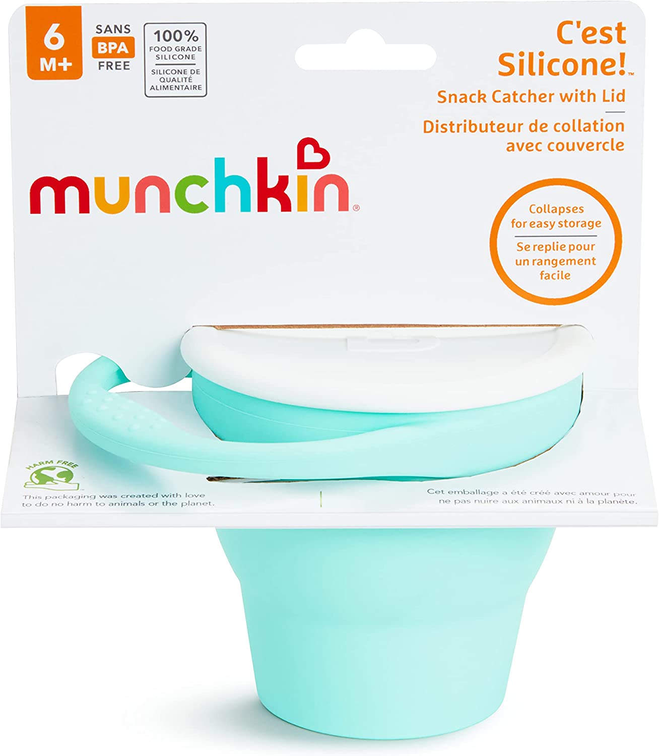 Munchkin C’est Silicone Baby Weaning Pot, Collapsible Snack Catcher