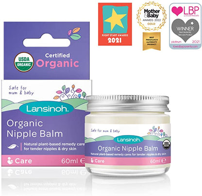 Lansinoh Laboratories Inc. UK Organic Nipple Balm 60ml Natural Breastfeeding Cream