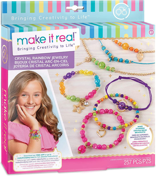 Make It Real - Crystal Rainbow Bracelet Making Kit with Colourful Beads