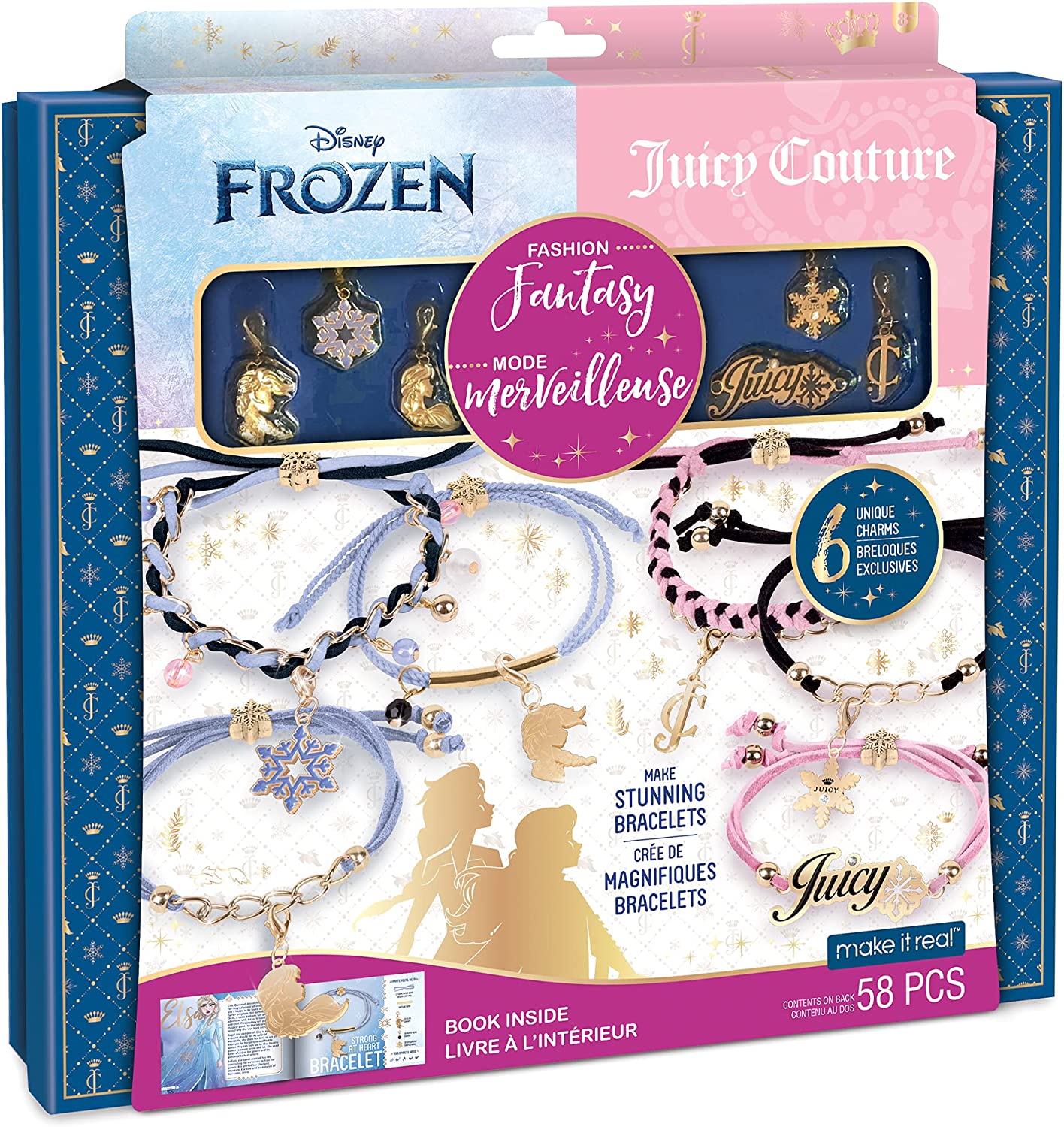 Make It Real Disney Frozen X Juicy Couture Bracelet Making Kit Including Elsa and Anna Charms Toys