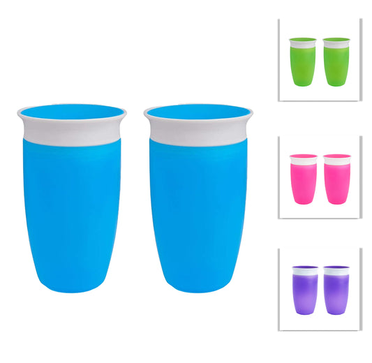Munchkin Miracle 360 Sippy Cup, 10oz/296ml  (Pack of 2) Blue, Purple, Pink,Green
