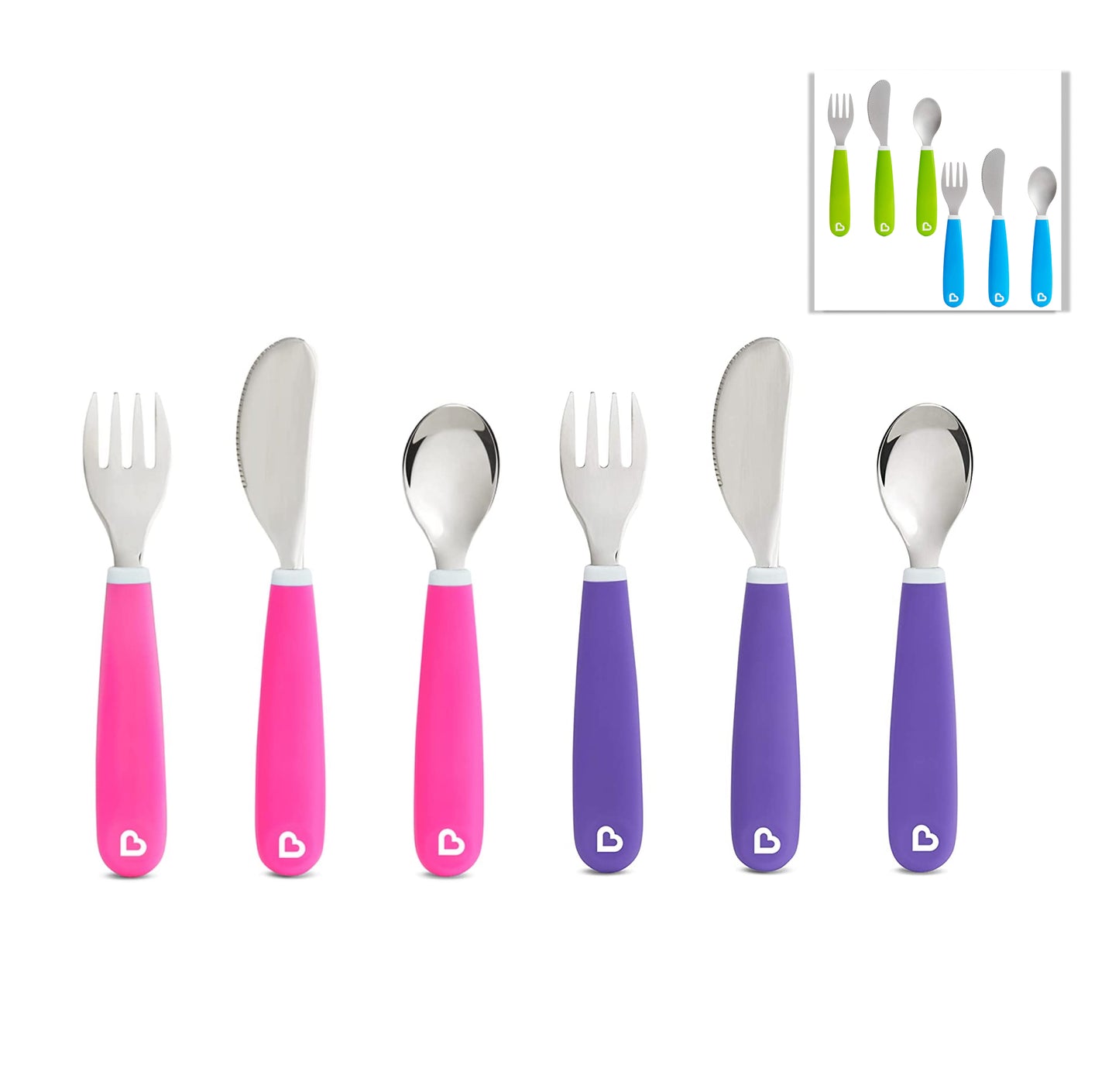 Munchkin Splash Toddler (Fork, Knife & Spoon) Set of 6 Pack